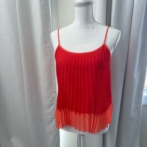 bebe Red and Orange Pleated Camisole